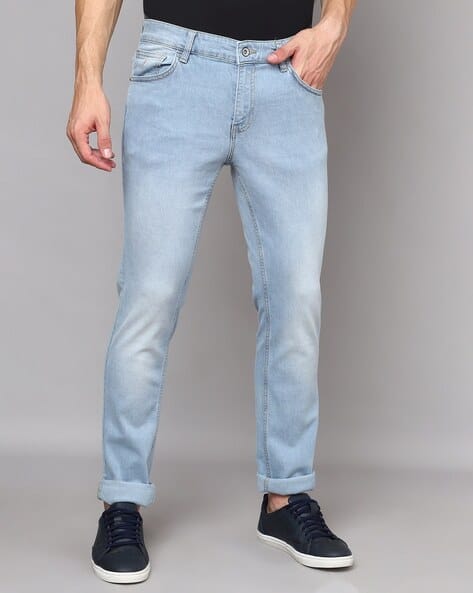 Men Mid-Wash Slim Fit Jeans