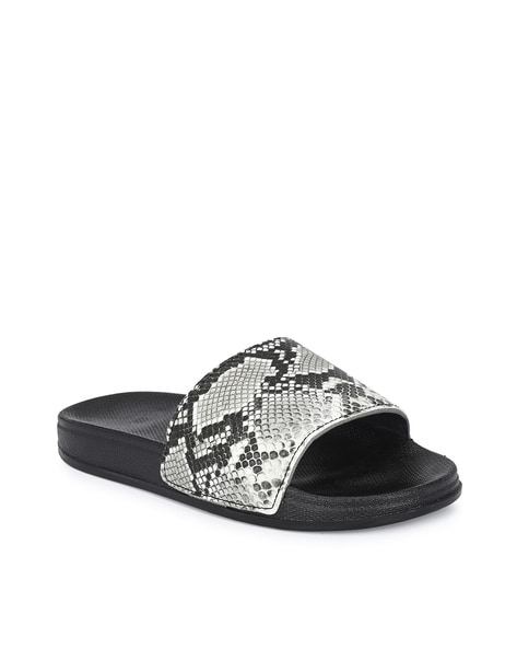 Animal Print Black Croc-Effect Strappy Heeled Sandals - CHARLES & KEITH  International