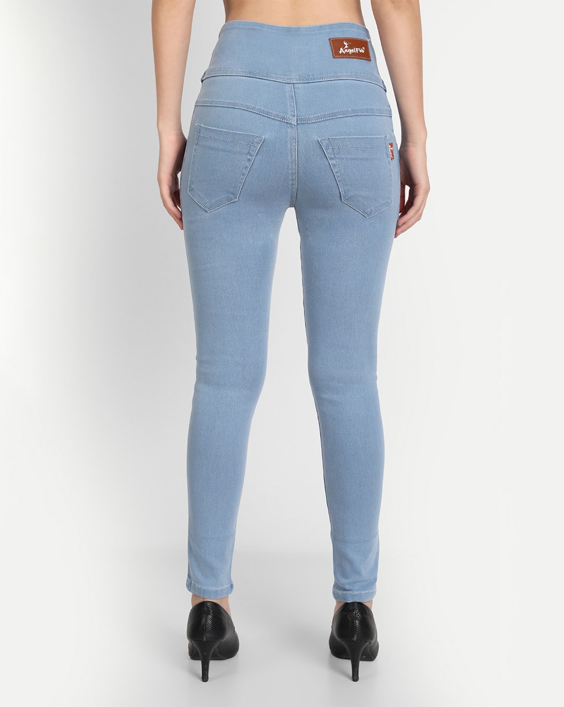 Buy online Women Light Blue Denim Jegging from Jeans & jeggings for Women  by Angelfab for ₹779 at 48% off