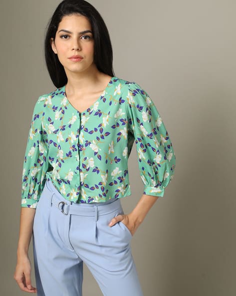 JDY BY ONLY Floral Print Button-Down Top