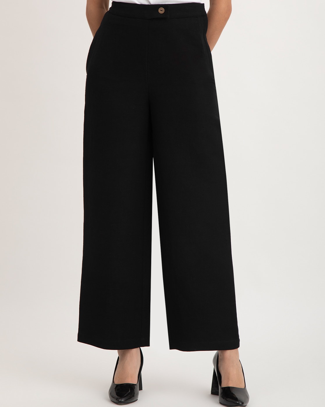 Wide trousers - Black - Ladies | H&M IN