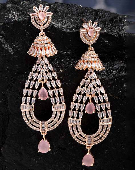 Stylish Rosegold earrings  buy latest rosegold Earrings designs online at  best price  KO Jewellery
