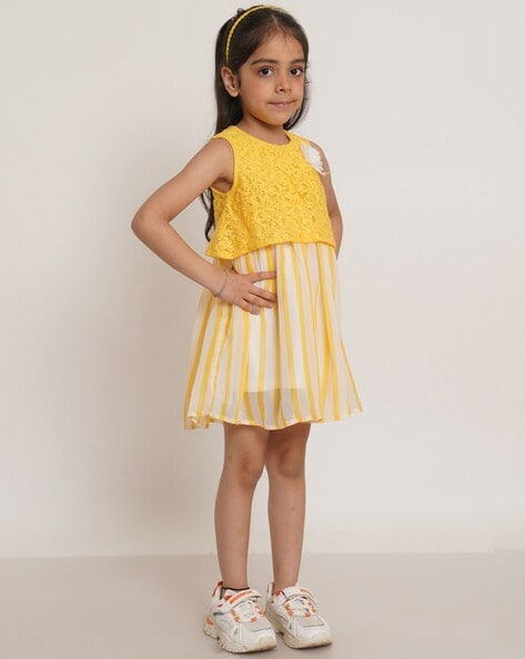 Vintage Boutique Girls Yellow Dress + Hand Headband - Dresses - Girl's -  Children's Fashion