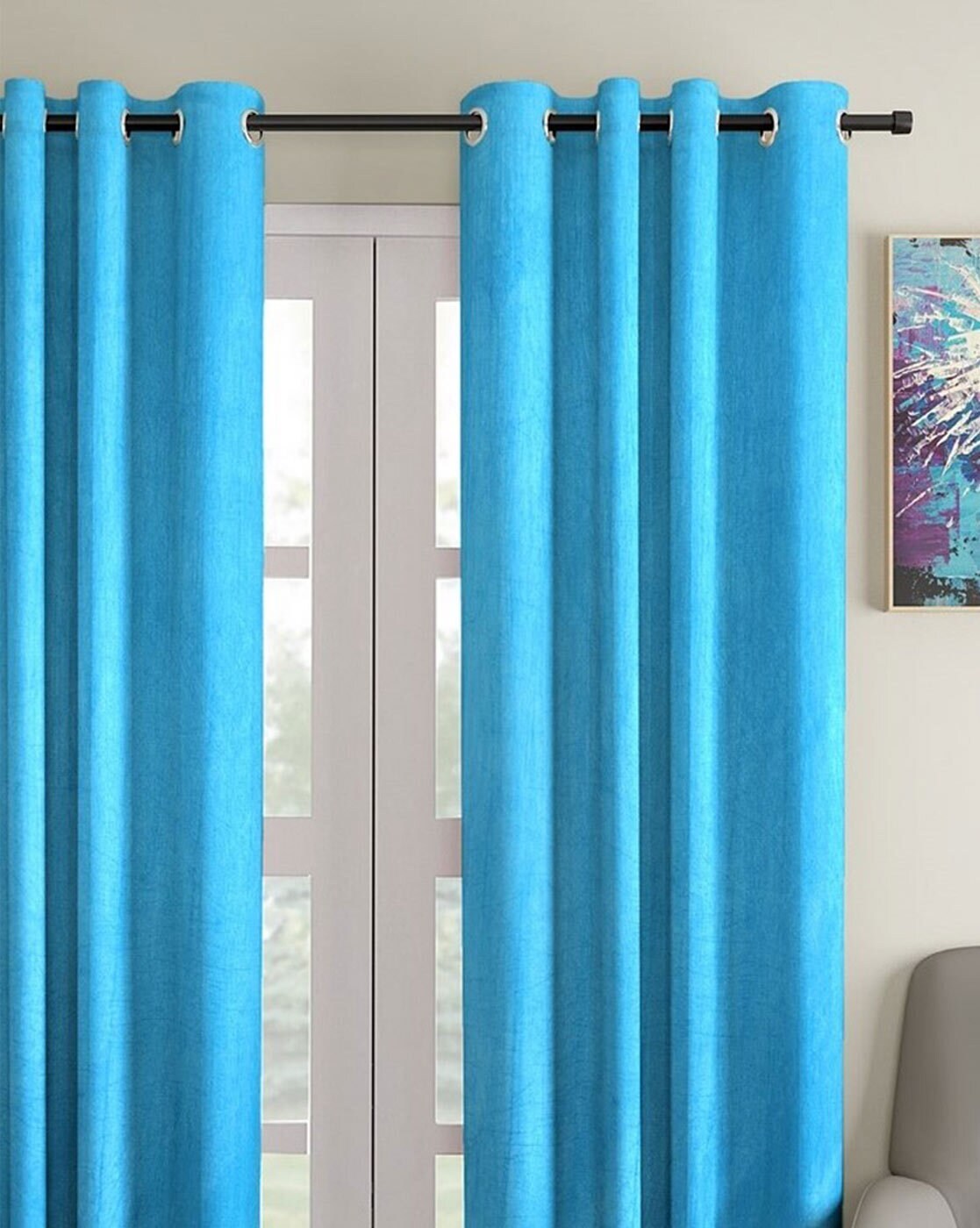 Buy Blue Curtains & Accessories for Home & Kitchen by Home Sizzler Online