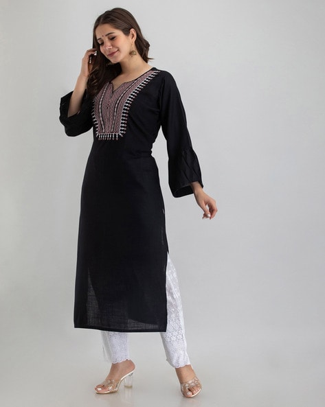 Sleeve Less And Round Necked Plain Designer Stylish And Comfortable Black  Kurtis For Woman Application: Industrial at Best Price in Chennai | Swaaraj  Fashions
