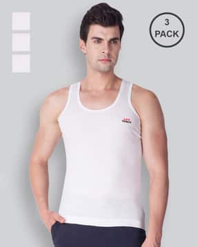 lux venus Pack of 3 Cotton Sleeveless Vests-picture-32