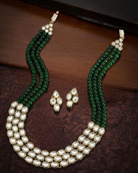 Long hot sale necklace kundan