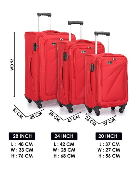 Polyester Red Travel Trolley Bag, Size: 24 Inches