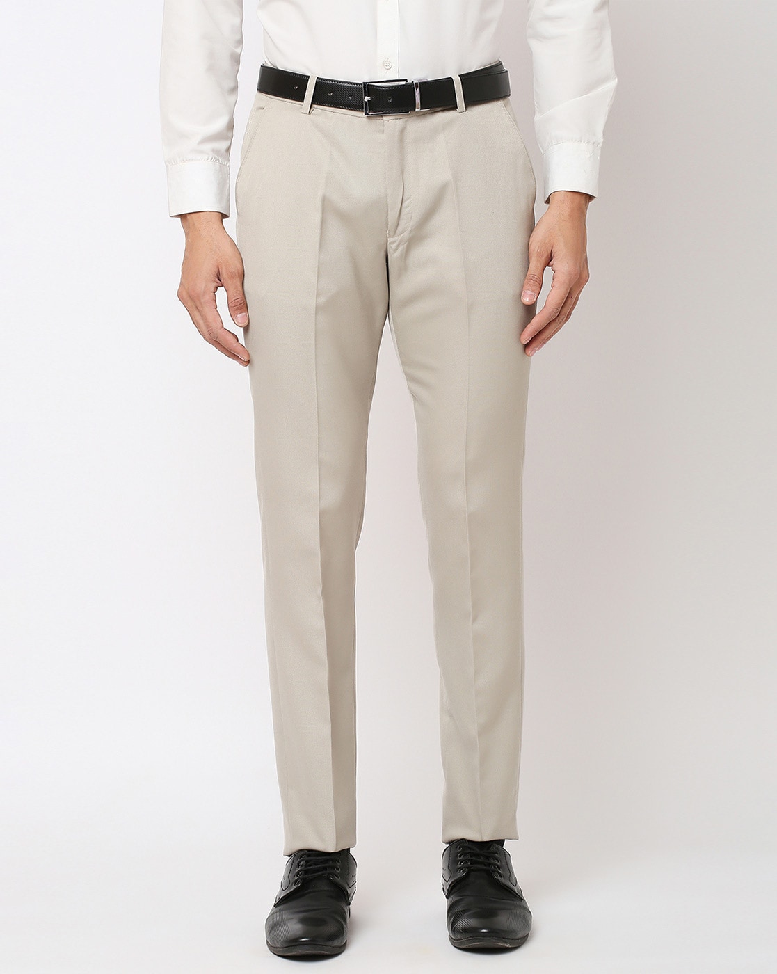 Beige Herringbone Tailored Linen Italian Suit Trousers  1913 Collection   Hawes and Curtis