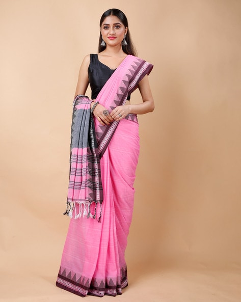 Pink Chettinad Cotton Saree