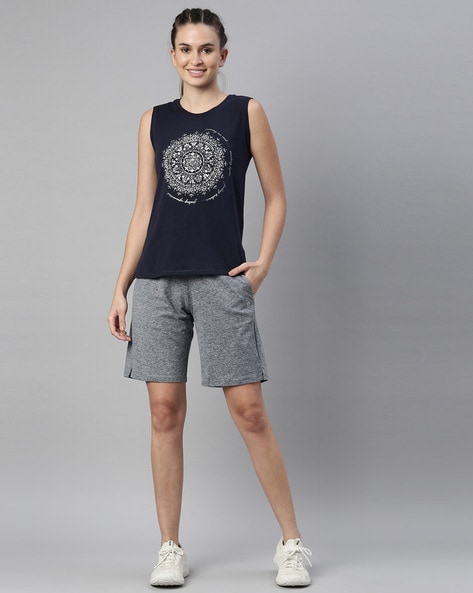 Buy Grey Shorts for Women by ENAMOR Online Ajio