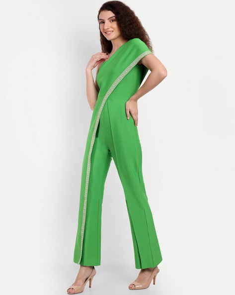 Silk jumpsuit Elie Saab Green size 40 FR in Silk - 30989642