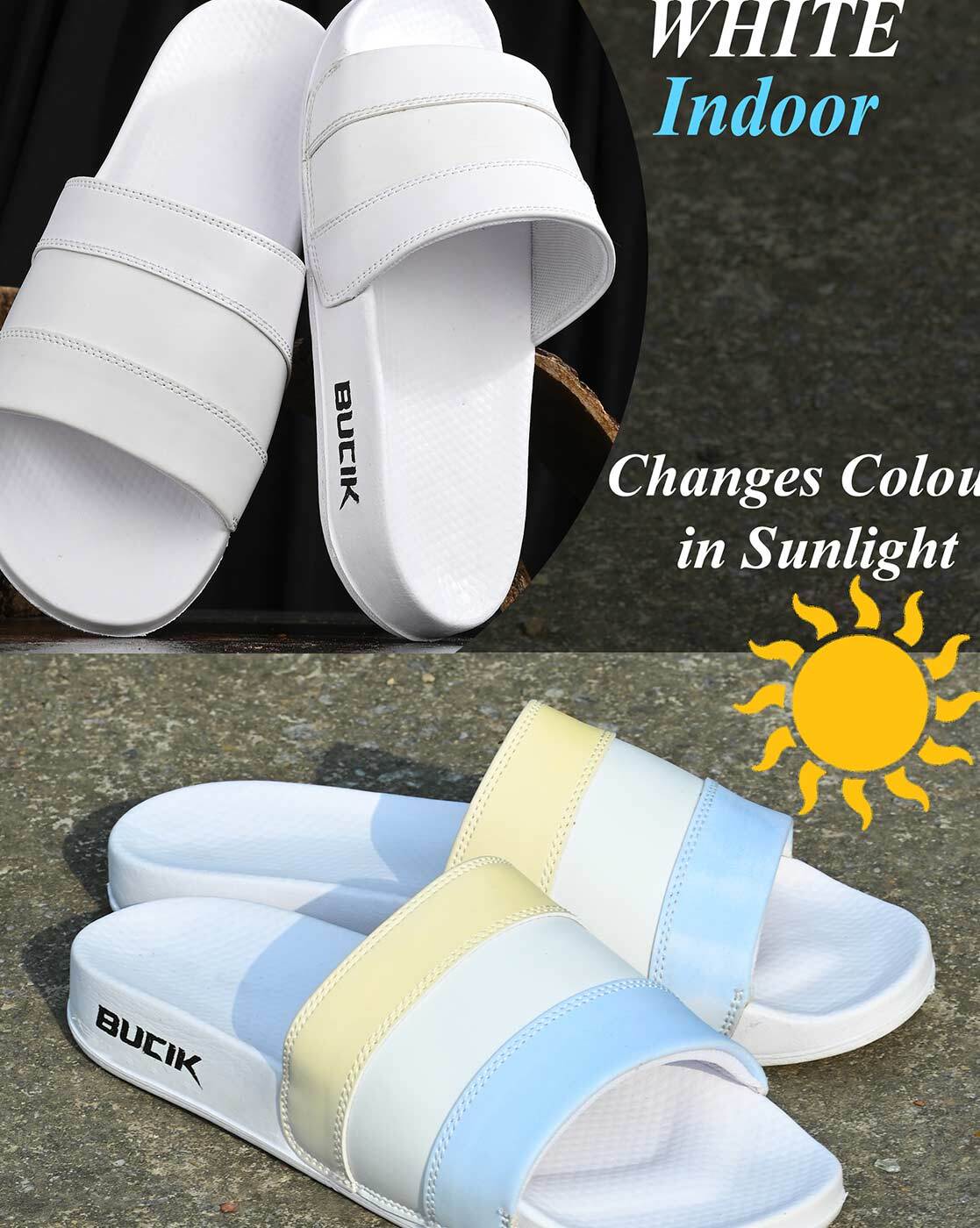 Buy White Flip Flop Slippers for Men by BUCIK Online Ajio