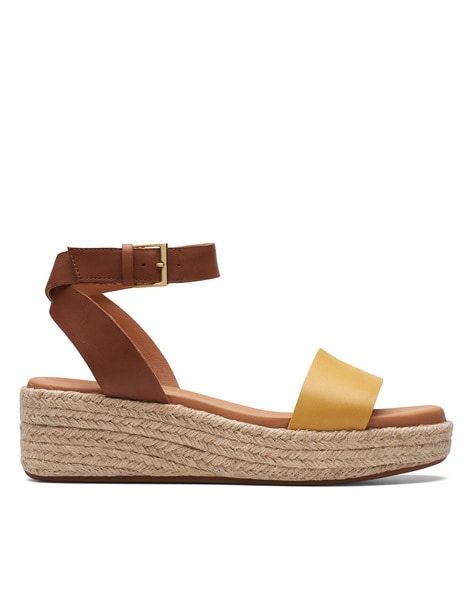 Clarks Open-Toe Wedges with Buckle Closure