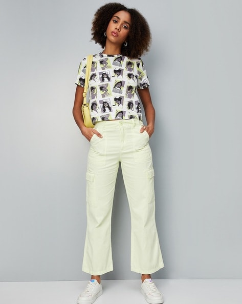 Topshop - Roomy Fit Cotton Cargo Trousers in Black at Nordstrom