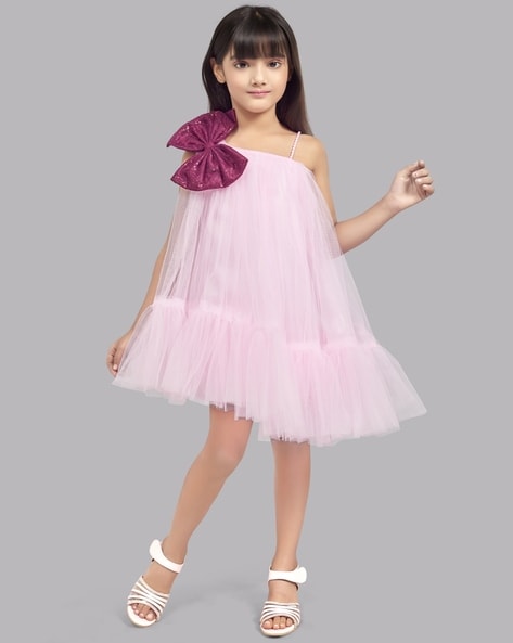 Buy Black & Peach Dresses & Frocks for Girls by PINK CHICK Online | Ajio.com