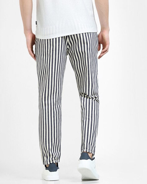 Lars Amadeus Men's Striped Pants Skinny Fit Color Block Dress Trousers -  Walmart.com