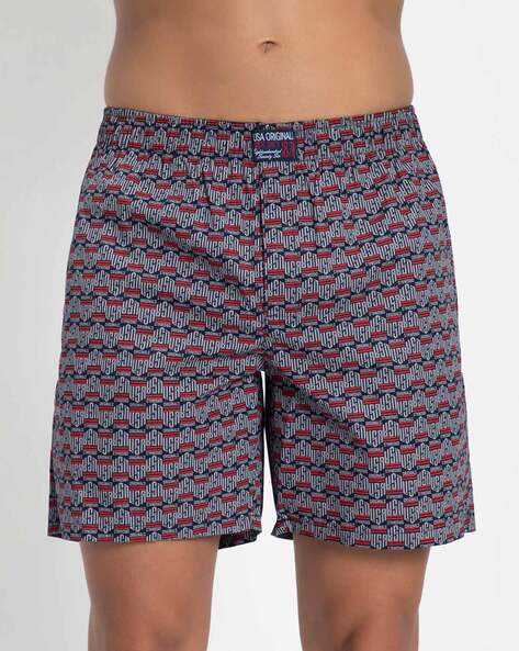 Buy Jockey Ny07 Men Cotton Satin Weave Printed Boxer Shorts With Side  Pocket - Assorted online