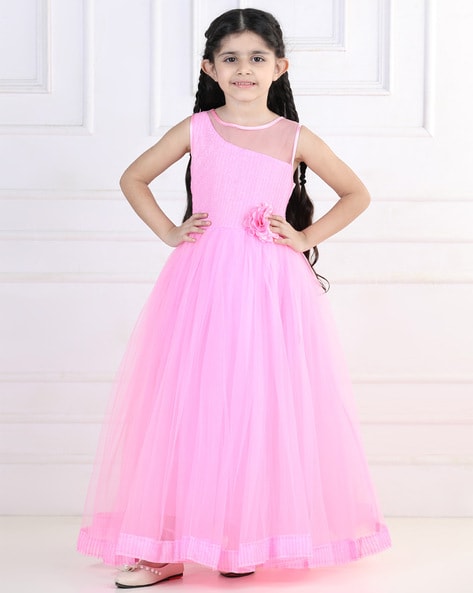 Girls Dresses Party Wear Pink & White Gown | Shop Now
