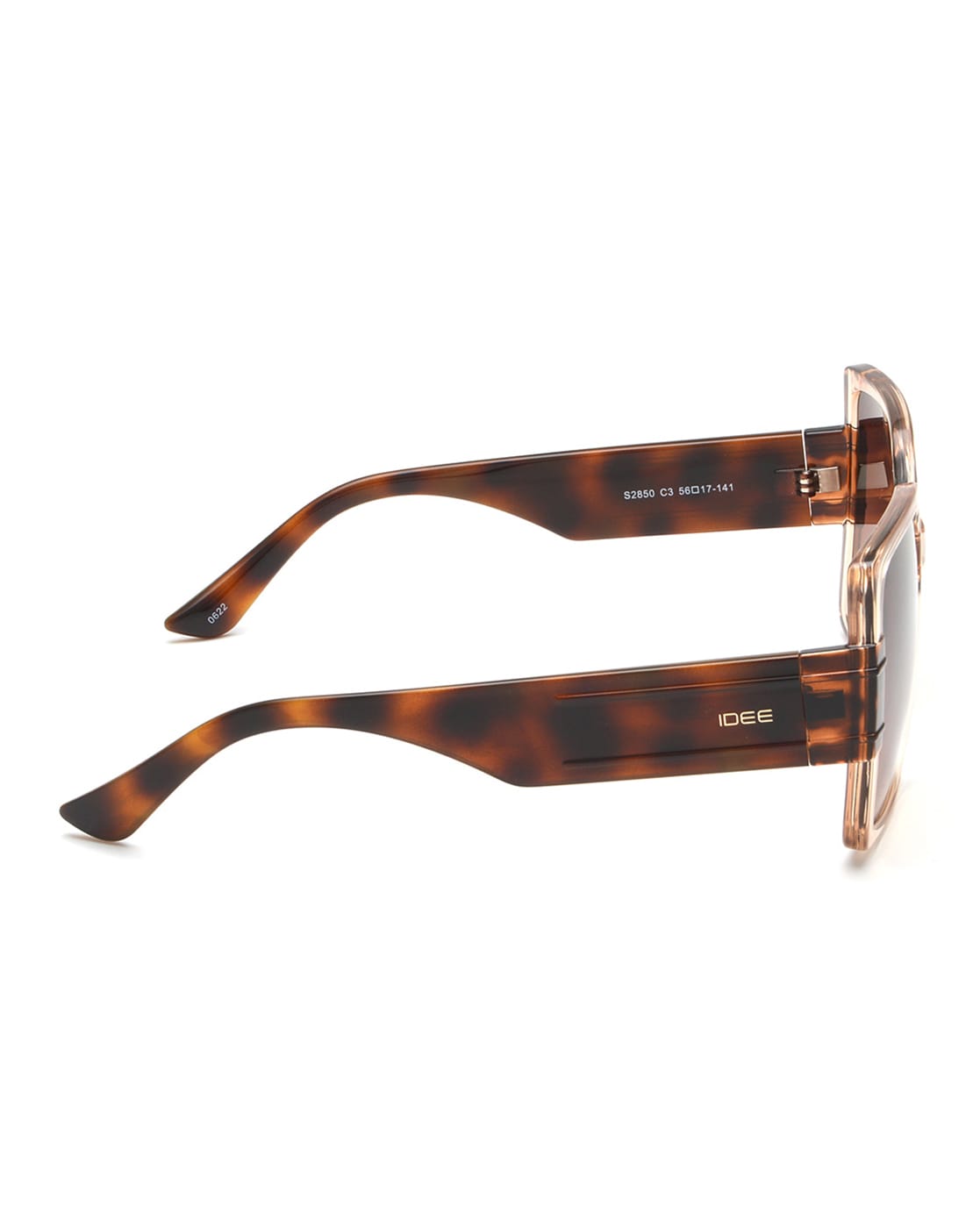 Oversized rectangular sunglasses in dark brown injection