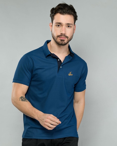 Regular Fit Polo T-Shirt with Embroidered Logo