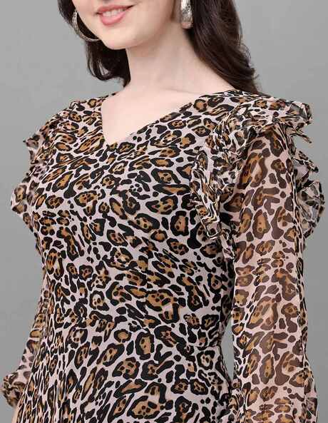 Buy Stylish Georgette Leopard Print Kurti For Women Online In India At  Discounted Prices
