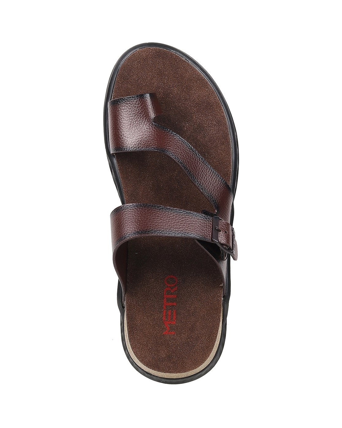 Metro Men Maroon Leather Sandals 10-UK (44 EU) (18-1335) : Amazon.in:  Fashion