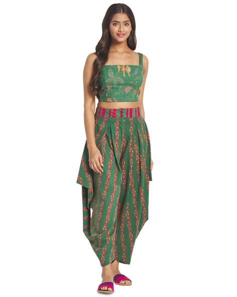 slim fit dress slacks Vvani by Vani Vats — Mud Green V Neck A Line Dhoti Kurta Dhoti Set –  Fabilicious Fashion main image 1