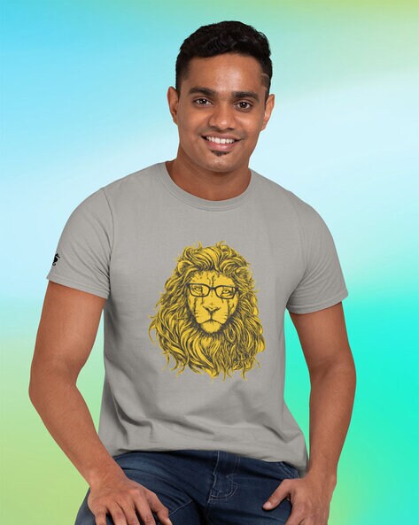 lion print t shirt mens