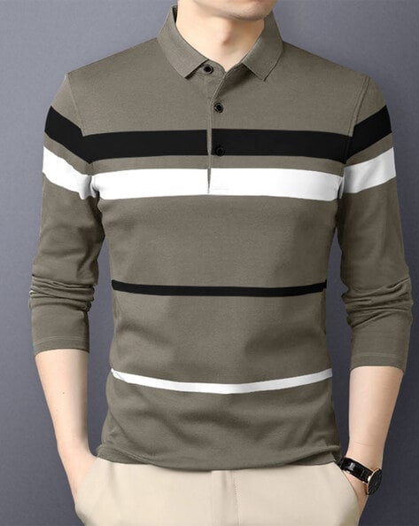 Eyebogler Striped Regular Fit Polo T-shirt