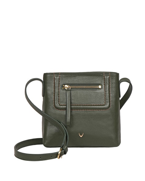 Buy Hidesign Women Green Genuine Leather Sling Bag Online at Best