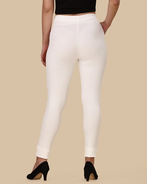 J Brand Super Skinny Leather Pants in White | Lyst