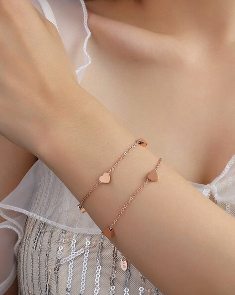 Heart Bracelet Gold and Silver Color Heart & Wings Shaped Slider Bracelet,  Dainty Heart Bracelet, Heart Charm Bracelet, Wings Charm Bracelet - Etsy