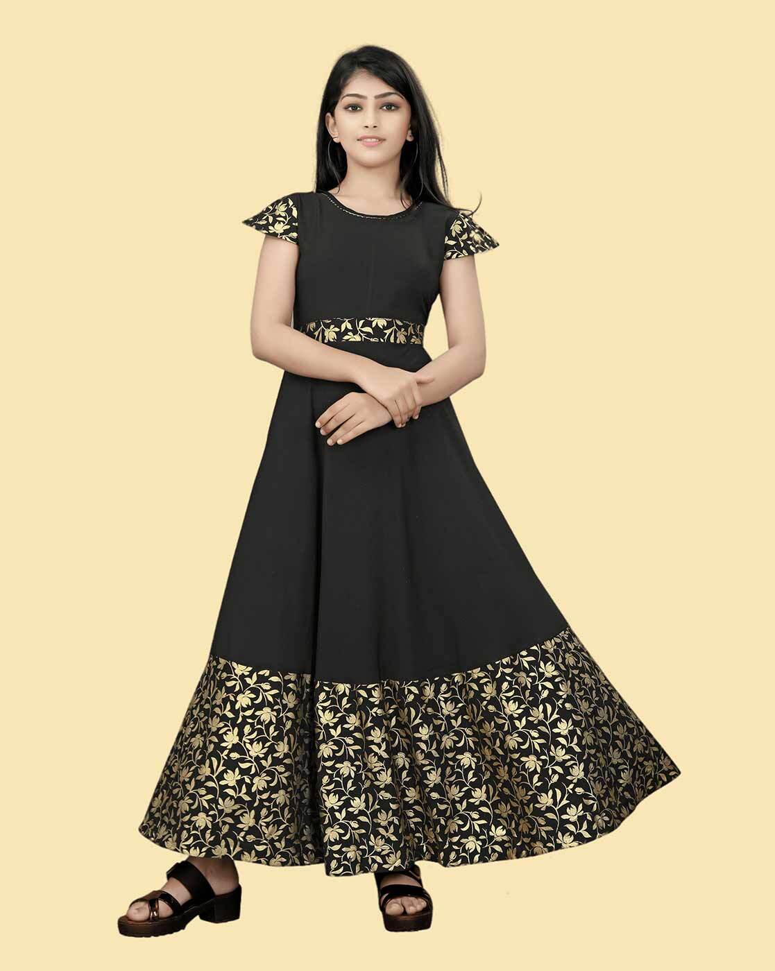 Long Sleeves Georgette Stylish Black Gown With Dupatta For Girls And Women  | Partywear Gown | Classic Gown | Gown For Girls |