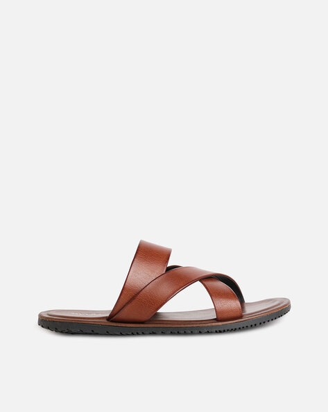 Buy ID Mens Leather Casual No Back Strap Slippers | Shoppers Stop