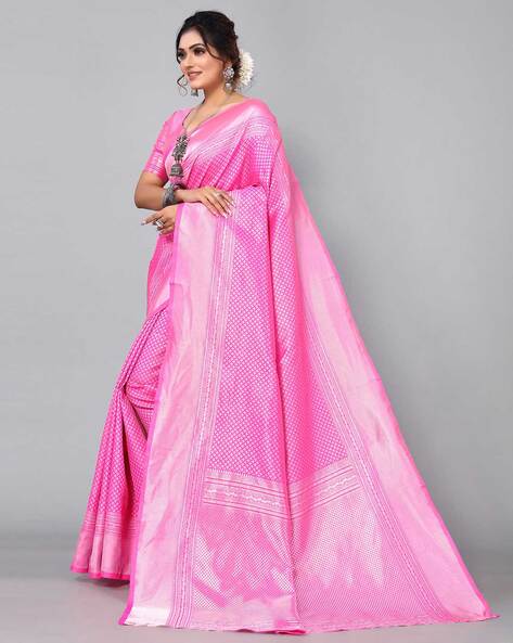 Amazing Pink pattu saree designs with contrast blouse combination, Bridal Saree  blouse designs - YouTube