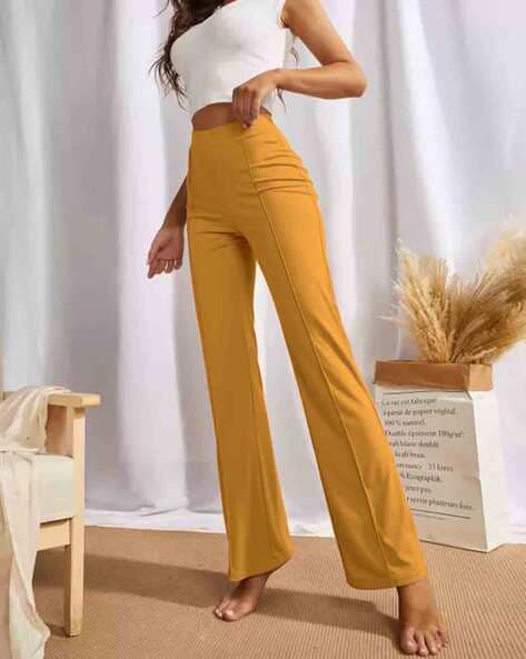 Buy Yellow Trousers & Pants for Women by Silverfly Online