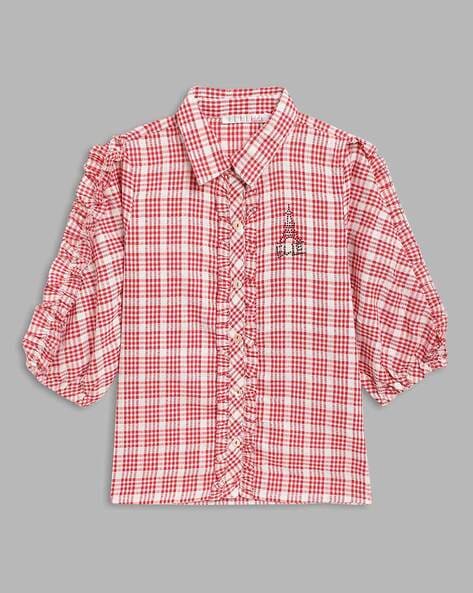 Elle Kids Checked Button-Down Top