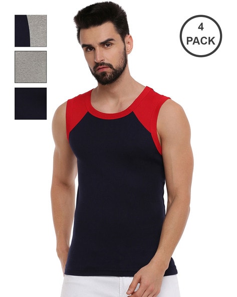 Pack of 4 Cotton Vests