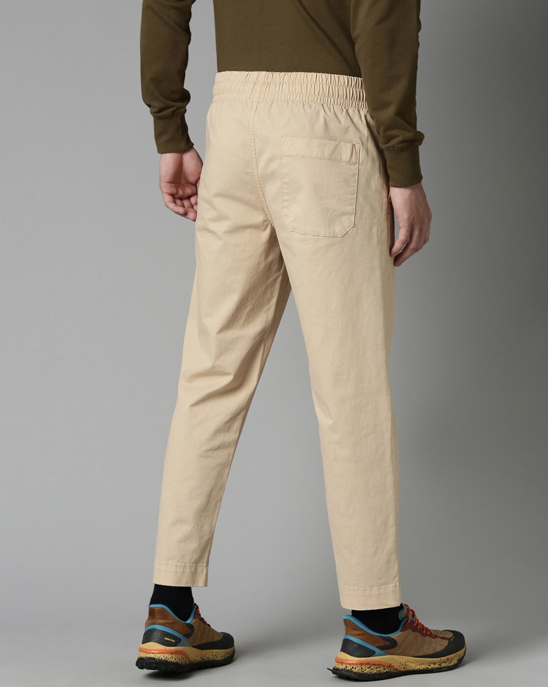Buy Breakbounce Men Khaki Slim Casual Trousers - Trousers for Men 1312748 |  Myntra
