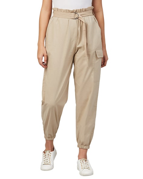 Buy Beige Trousers & Pants for Women by ORCHID BLUES Online