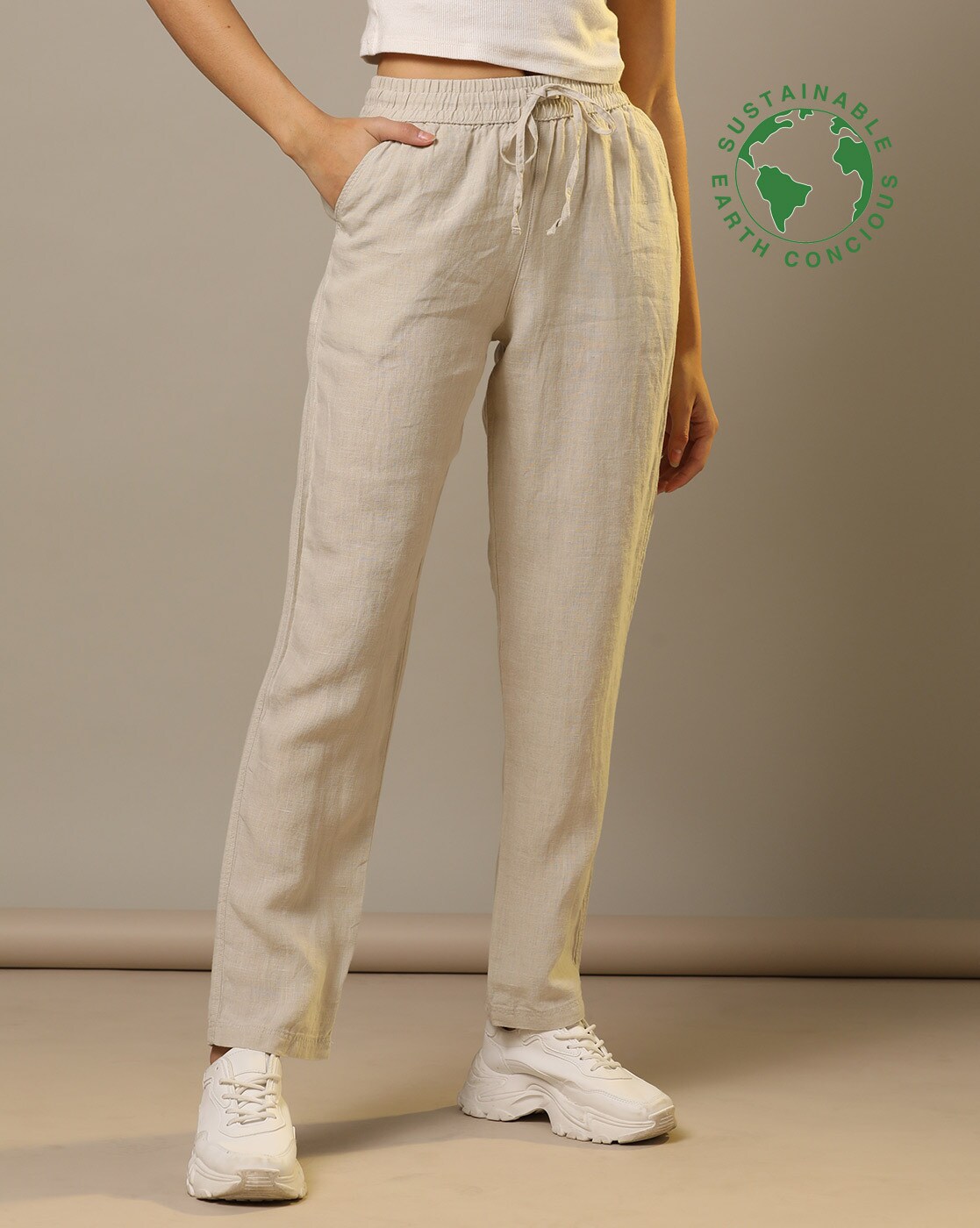 Women Linen Trousers  Buy Women Linen Trousers online in India