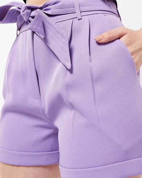 Side-Buttoned Hot Pants with Elasticated Waist