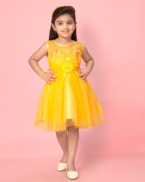 Yellow colour clearance short frocks