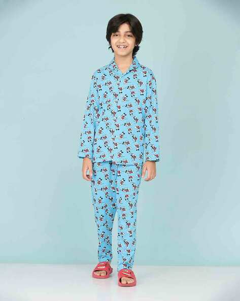 Yellow Mickey Mouse Printed Night Suit - 12Amstore