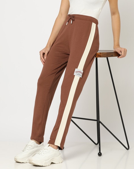 Buy Wine Track Pants for Women by MADAME Online | Ajio.com