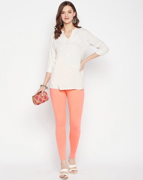 Buy Peach Ankle Length Tights Online - W for Woman