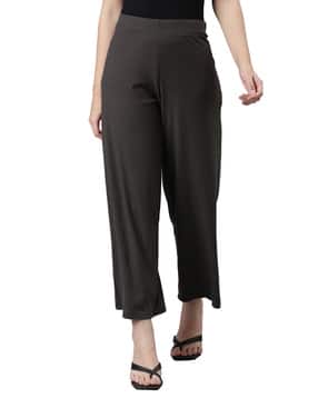 go colors Ribbed Palazzos with Elasticated Waist-picture-40