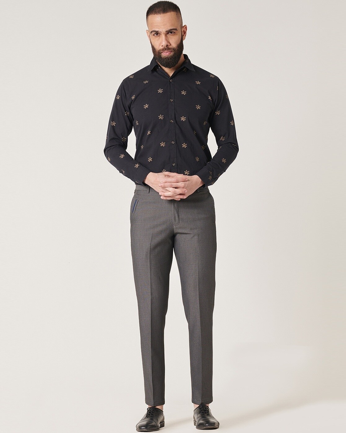 Buy Grey Trousers & Pants for Men by Mr Button Online
