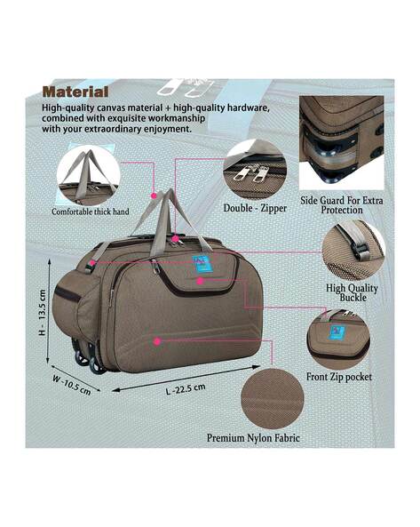 Axen Bags Polyester Duffel Bag with Smooth Spinner 2 Wheels Travel Duffel  Weekender Bag for Men